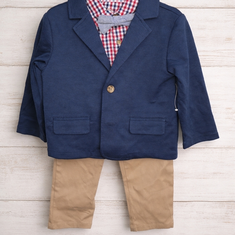 Wonder Nation Navy Blazer with Tan Pants Set